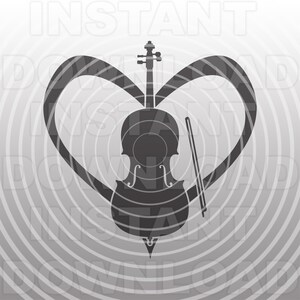 Cello with Heart SVG File,Cello Bow SVG,Cellist svg -Vector Art Commercial & Personal Use- Silhouette,Cricut,Cameo,Vinyl cut,Vinyl Decal