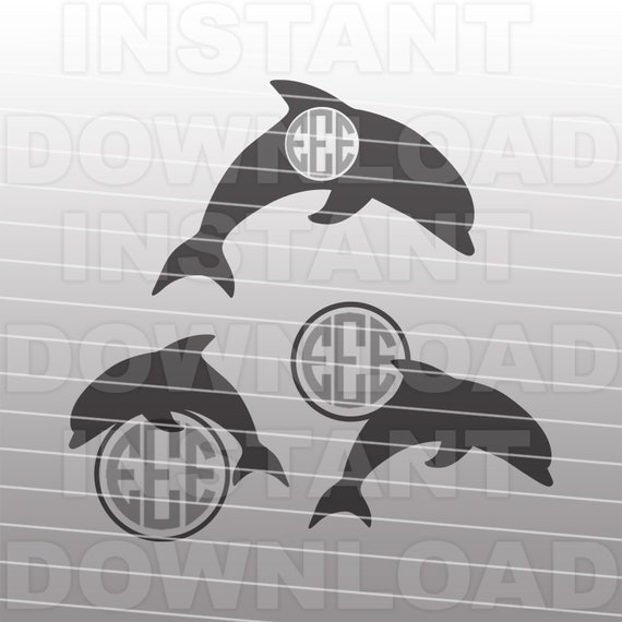 Download Dolphin Circle Monogram Frame Svg Filebeach Svg Commercial Etsy