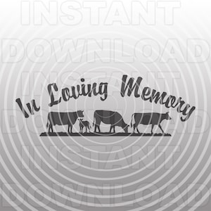 En memoria amorosa Cowboy Rancher Ganado Escena de ganado Archivo SVG -Uso comercial/personal- Cricut,Silhouette Cameo,calcomanía de vinilo,vinilo svg