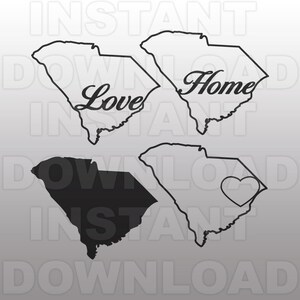South Carolina Home SVG File - Vector Clip Art for Commercial & Personal Use-Cricut Design Space,Silhouette Cameo,Vinyl Cut File