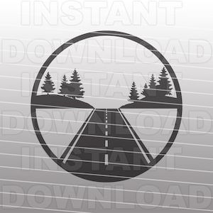 Open Road Highway Forest Scene SVG-bestand, Road Trip SVG, Familievakantie SVG - Commercieel en persoonlijk gebruik - Cricut, Cameo, Silhouet, Vinyl Cut
