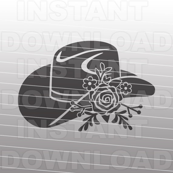 Download Floral Cowboy Hat Svg Filecowgirl Svgcountry Western Svg Etsy