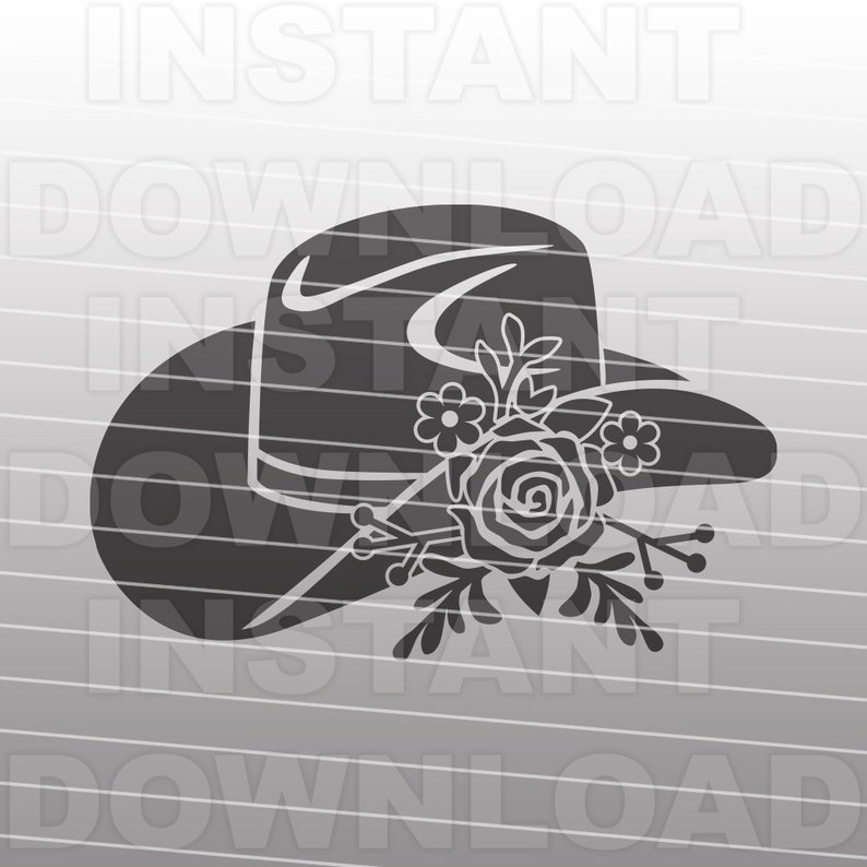 Download Floral Cowboy Hat SVG FileCowgirl svgCountry Western SVG ...