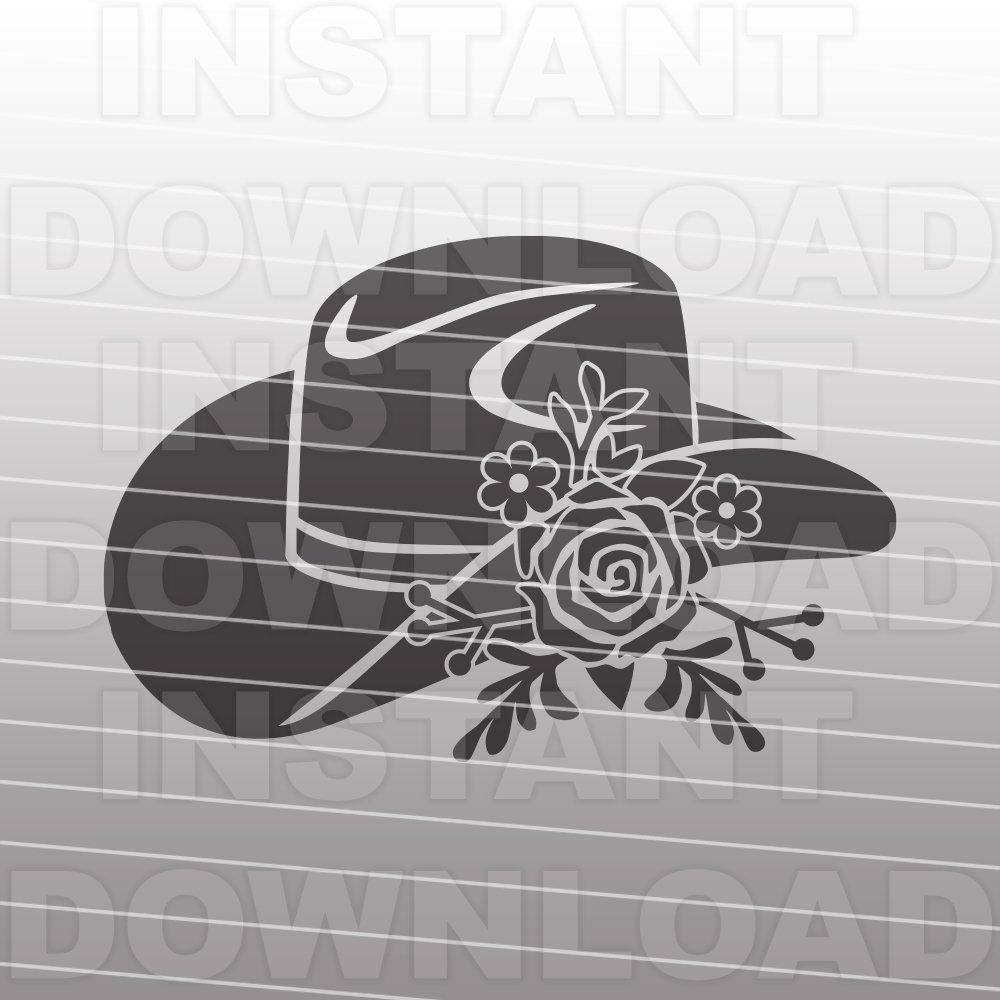 Download Floral Cowboy Hat SVG FileCowgirl svgCountry Western SVG | Etsy