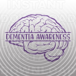 Dementia Awarenss with Anatomical Human Brain SVG File,Alzheimers Parkinsons SVG -Commercial/Personal Use- Cricut,Silhouette Cameo,Vinyl svg