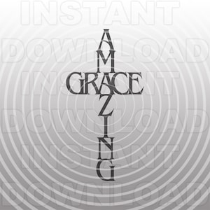 Amazing Grace Cross SVG-bestand, christelijke SVG, lofmuziek SVG, kerkkoor SVG-commercieel/persoonlijk gebruik-Cricut, silhouet, cameo, vinyl decal