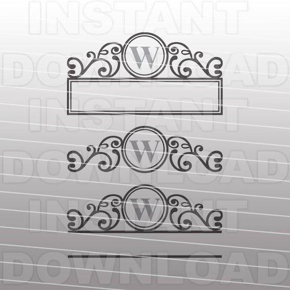 Download Fancy Ornate Mailbox Monogram Frame Svg File Commercial Etsy