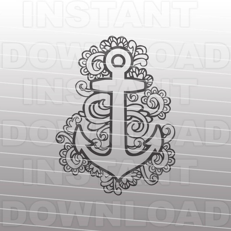 Boho Gypsy Pontoon Boat Anchor SVG Filenautical Svg Etsy