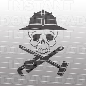 Arquivo SVG Union Roughneck Skull - Arquivo SVG de plataforma de petróleo - Campo petrolífero SVG - Uso comercial e pessoal - Arte vetorial - Cricut, Silhueta Cameo, Vinil
