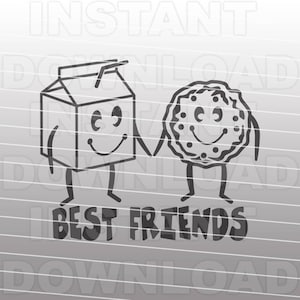 Beste Freunde Milch und Kekse SVG-Datei, BFF SVG-Commerzial & persönlichen Gebrauch-Vector Art Cricut,Silhouette Cameo,bügeln auf Heat Transfer vinyl