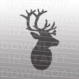 Ren SVG-fil, renhuvud SVG-fil, jul SVG-fil - Die Cut, vektor Clip Art kommersiell och personlig användning Cricut, silhuett, cameo, vinyl bild 3