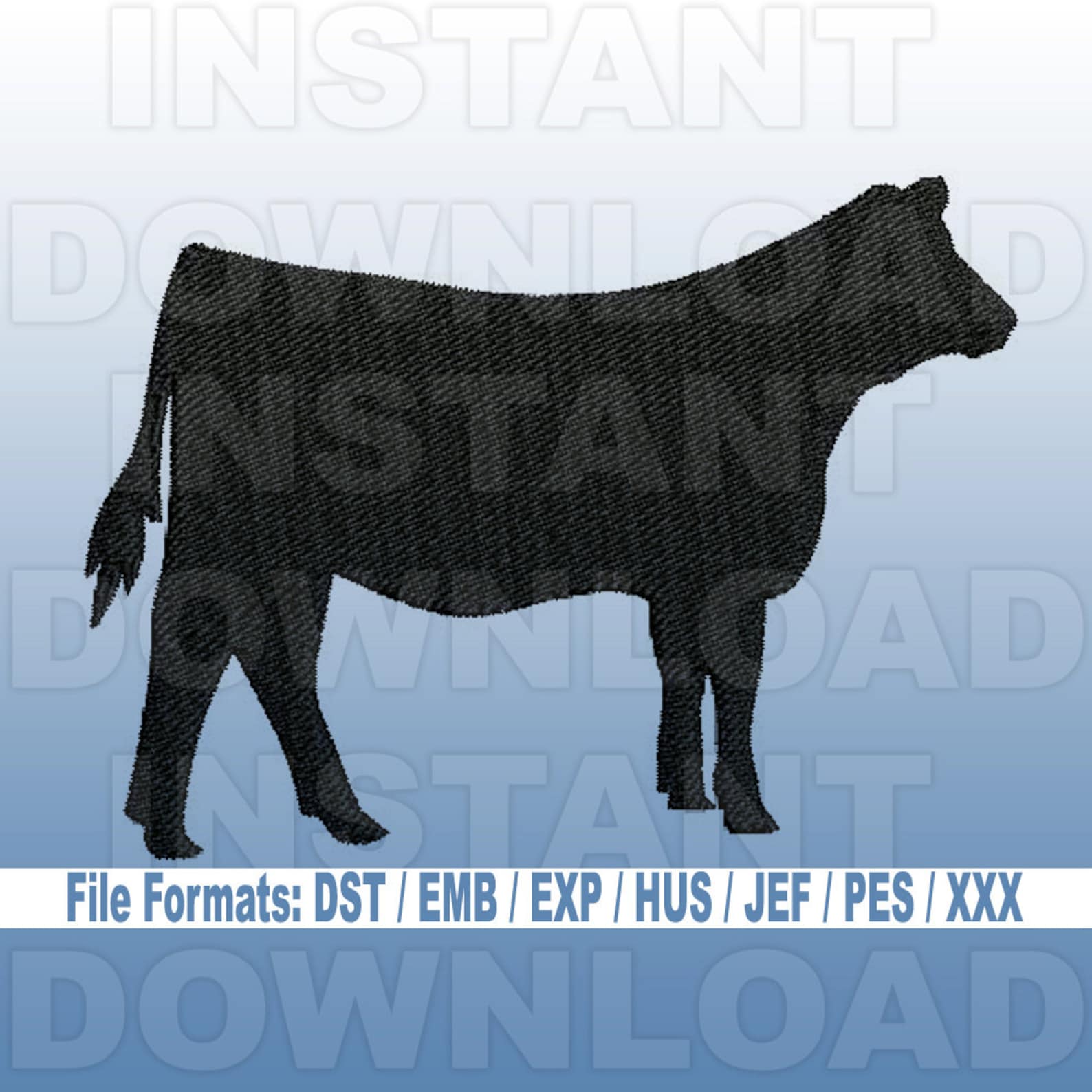 Show Heifer Machine Embroidery Design Livestock Design Etsy