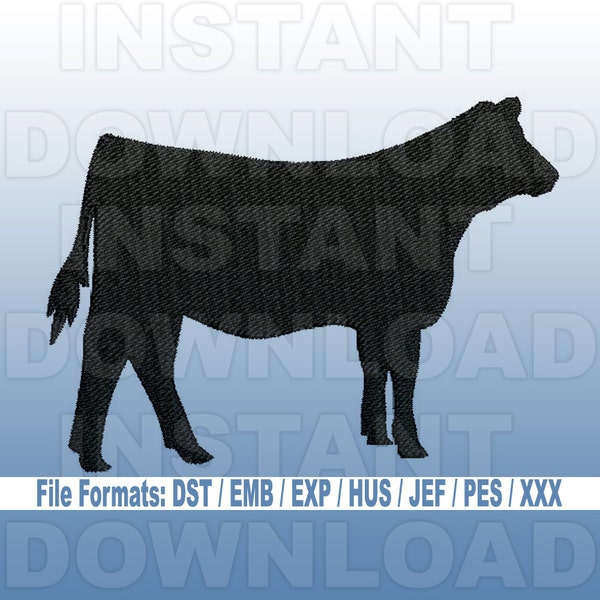 Show Heifer Machine Embroidery Design - Livestock Design -  Filled Stitch -4X4 Hoop- PES File,JEF File,HUS File,dst File,exp File