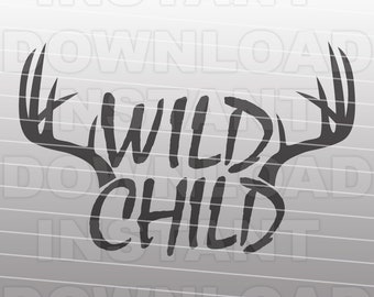 Wild Child Deer Antlers Vector SVG File