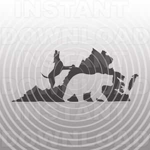 Arquivo SVG de caça ao urso, Dog Treeing Bear SVG, Virginia SVG - Arte vetorial para uso comercial e pessoal - Cricut, Silhueta, Camafeu, Decalque de vinil, Corte de vinil