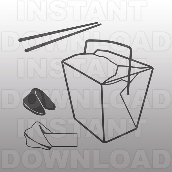 Chinesische Take Out SVG-Datei - Glückskekse SVG - Vektorkunst - kommerziellen und persönlichen Gebrauch-svg-Datei für Cricut,Silhouette Cameo,vinyl,htv