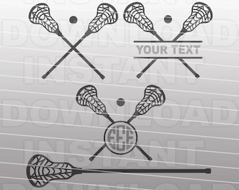 Lacrosse Stick SVG File,Lacrosse Sticks Monogram SVG - cricut svg,silhouette svg,svg cuts,cuttable svg,svg cut file,vector svg,vinyl file