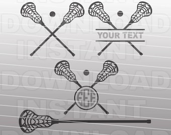 Lacrosse Stick SVG File, Lacrosse Sticks Monogram SVG - cricut svg, svg silhouette, coupes svg, svg découpable, fichier de coupe svg, svg vectoriel, fichier vinyle