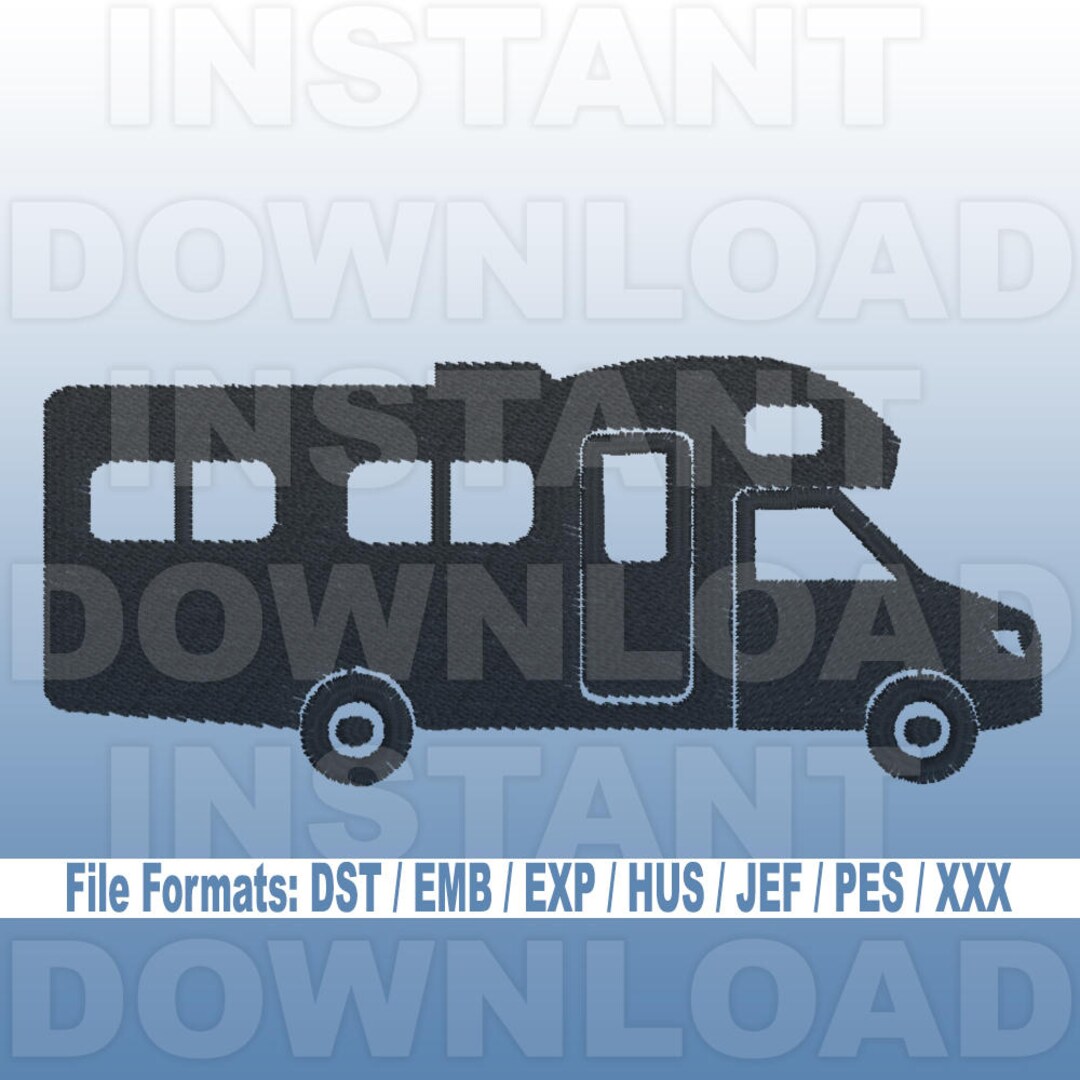 Class C Motorhome RV Camper Machine Embroidery Design -filled Stitch ...