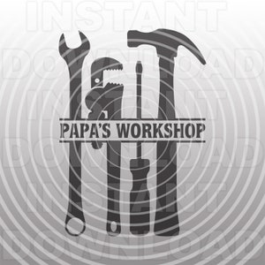 Papas Workshop SVG File,Handyman Tools SVG,Workshop Sign SVG,Monogram Frame svg -Vector Art Commercial/Personal Use-Cricut,Silhouette Cameo