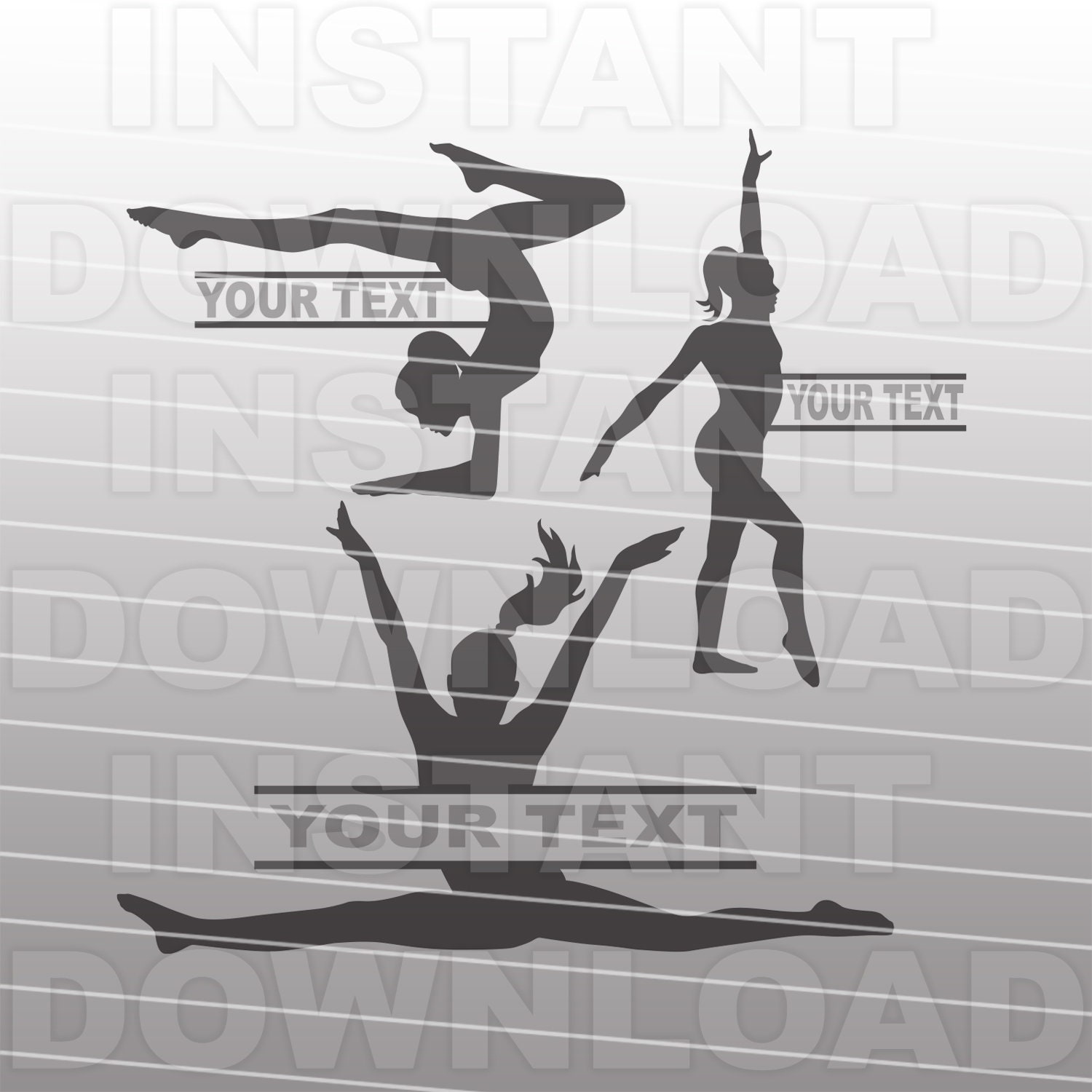Download Gymnastics Poses Split Monogram Svg Filegymnast Monogram Svg Etsy