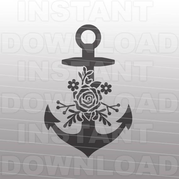 Nautical Floral Boat Anchor SVG File,beach Sign Svg vector Art for  Commercial & Personal Use,svg Cut File for Silhouette and Cricut Cutter -   Canada