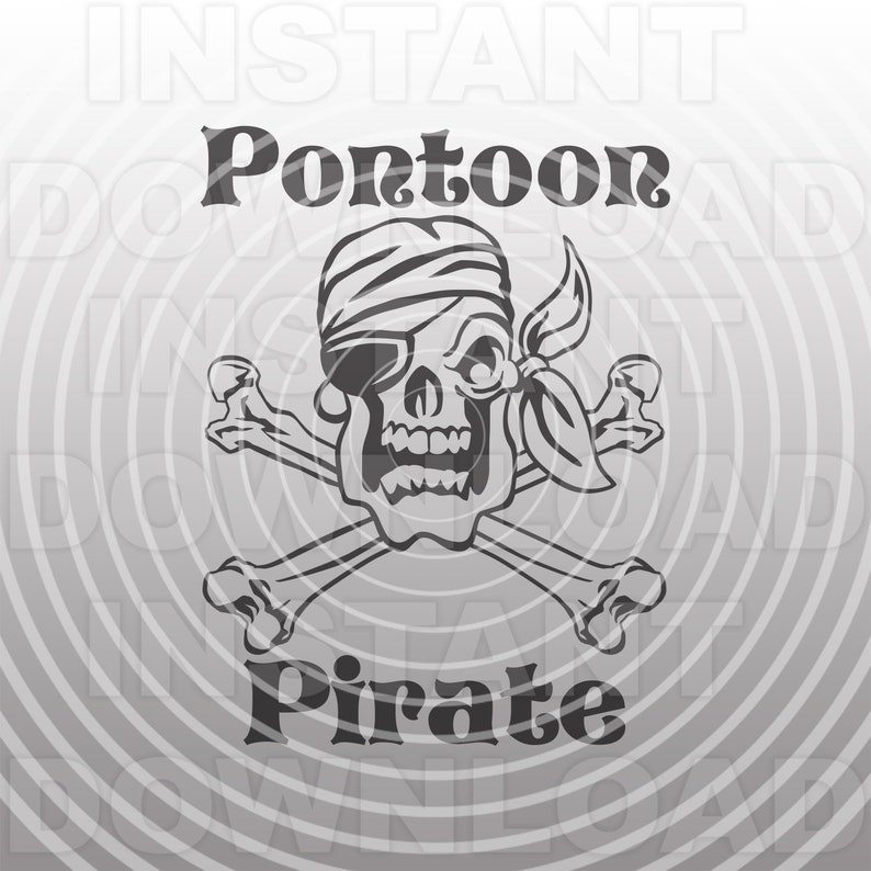 Pontoon Pirate Skull SVGPontoon Boat SVGPontoon Boat Shirt ...