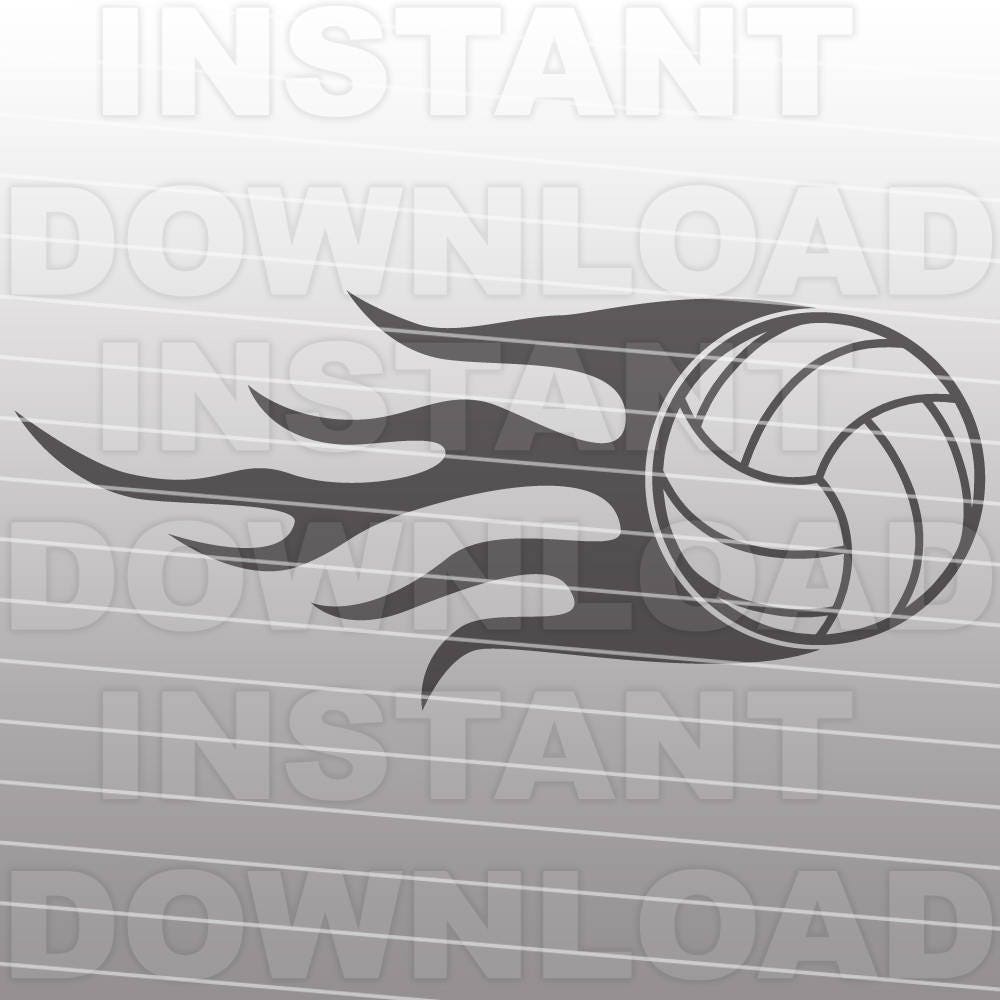 Volleyball Exploding Svg Volleyball With Flame SVG File Cutting Template-clip Art for Commercial ...