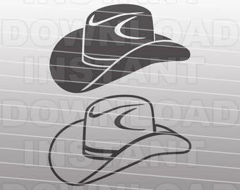 Cowboy Hat SVG File - Country Western SVG -Vector art- Commercial & Personal Use - svg file for Cricut,svg file for Silhouette,vinyl cutting