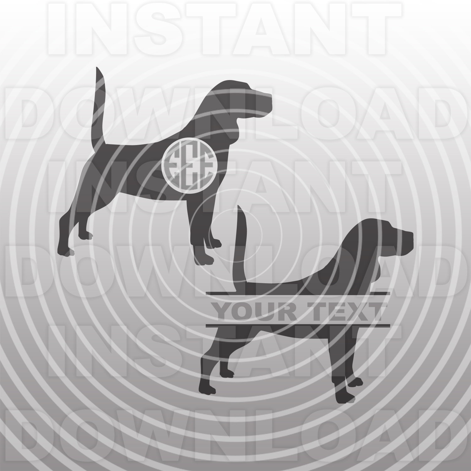 Fichier SVG Beagle, Beagle monogramme SVG, chien SVG-Vector Clip