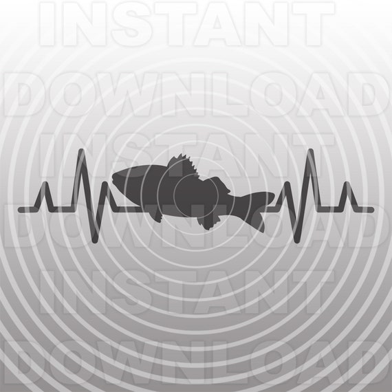 Download Walleye Fishing Fisherman Ekg Heartbeat Pulse Svg File Vector Etsy