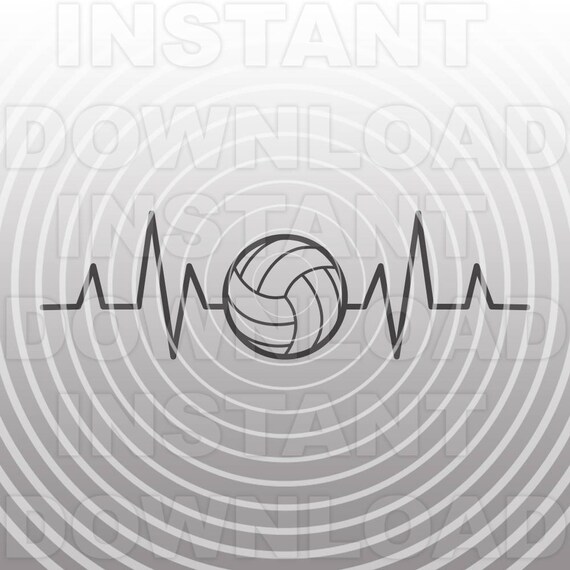 Download Free Heartbeat Pulse Ekg Volleyball Svg Filevolleyball T Shirt Svg Etsy SVG Cut Files