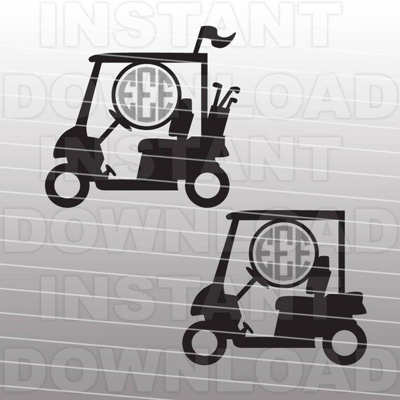 golf cart monogram svg file cutting template clip art for etsy