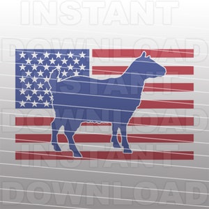 Drapeau patriotique américain des États-Unis avec chèvre pygmée SVG, bétail svg, animal de ferme SVG -Vector Art Commercial &Personal Use- Cricut,Silhouette,Vinyle