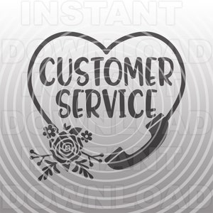 Kundenbetreuer mit Telefon und Blumen SVG-Datei, CSR SVG-Datei - kommerzielle/persönliche Nutzung- Cricut,Silhouette Cameo,Vinyl svg