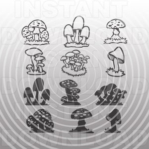 Mushroom SVG Bundle,Mushrooms SVG,Woodland svg,Fairy Garden svg -Vector Art Commercial & Personal Use- for Cricut,Silhouette,Cameo,Vinyl Cut