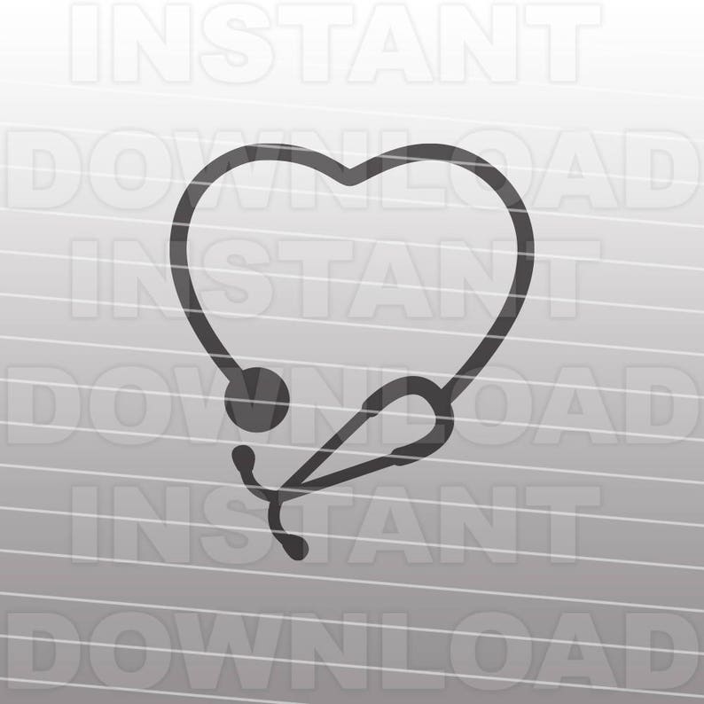 Download Stethoscope Heart Nursing SVG File Cutting Template-Clip ...