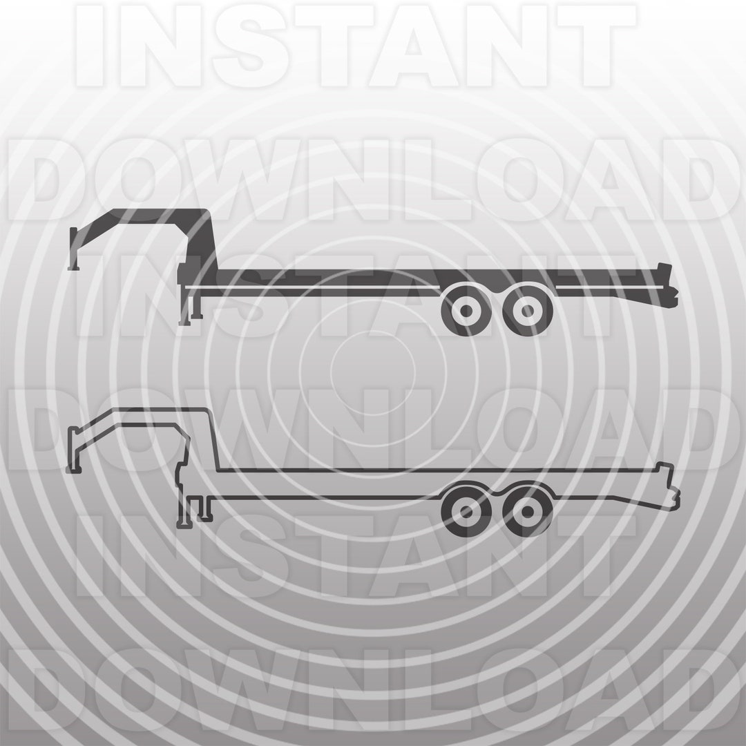 Flatbed Gooseneck Trailer SVG File vector Clip Art - Etsy UK