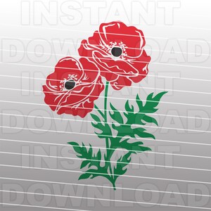 Mohnblume SVG-Datei, Mohnblumen SVG, Gartenarbeit SVG, Floral svg - Vektorkunst kommerziellen und persönlichen Gebrauch- für Cricut, Silhouette Cameo, Eisen auf Vinyl