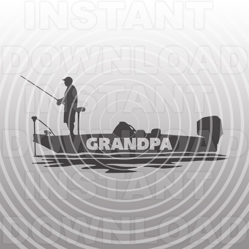 Download Grandpa Bass Boat SVG FileGrandpa Fishing SVG Vector Art ...