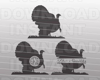 Turkey Hunter Monogram SVG File,Turkey Hunting SVG File,Turkey SVG-Vector Clip Art for Commercial & Personal Use-Cricut,Cameo,Silhouette