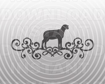 Show Sheep with Fancy Filigree SVG File,Livestock svg,Farm Animal SVG File -Vector Art Commercial & Personal Use- Cricut,Cameo,Iron On Vinyl