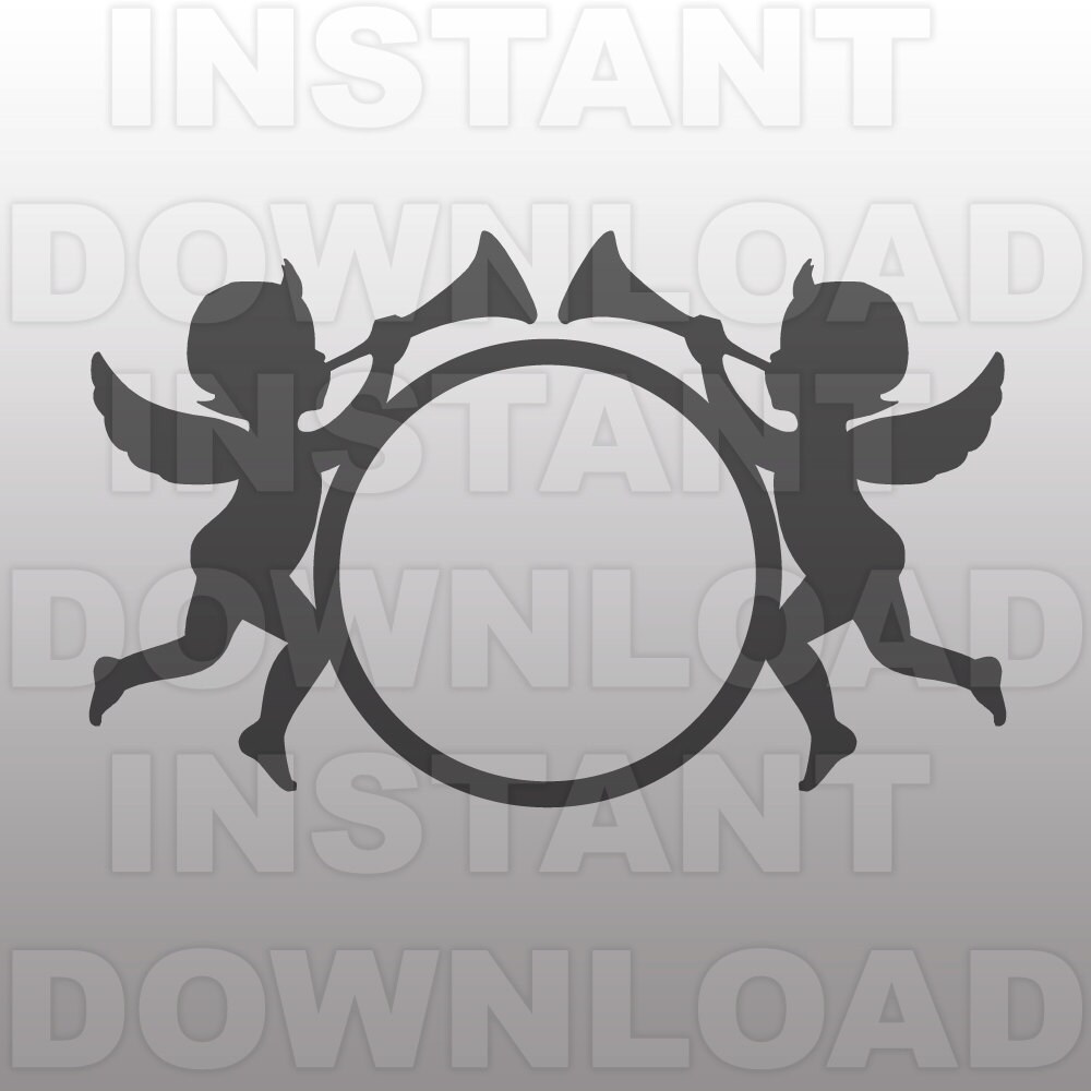 Angels SVG Filemonogram Border Svg-cutting Template-vector | Etsy