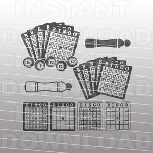Bingo SVG-Datei, Bingo Karten SVG, Bingo Dauber svg, Glücksspiel SVG - Vektor Kunst kommerzielle und persönliche Nutzung- Cricut, Silhouette, Cameo, Vinyl geschnitten Datei