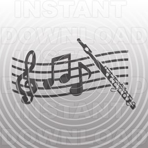 Flöte SVG-Datei, Musiknoten SVG, Marschkapelle SVG, Musikinstrument svg-Vector Art kommerzieller/persönlicher Gebrauch- Cricut, Silhouette, Vinyl Aufkleber