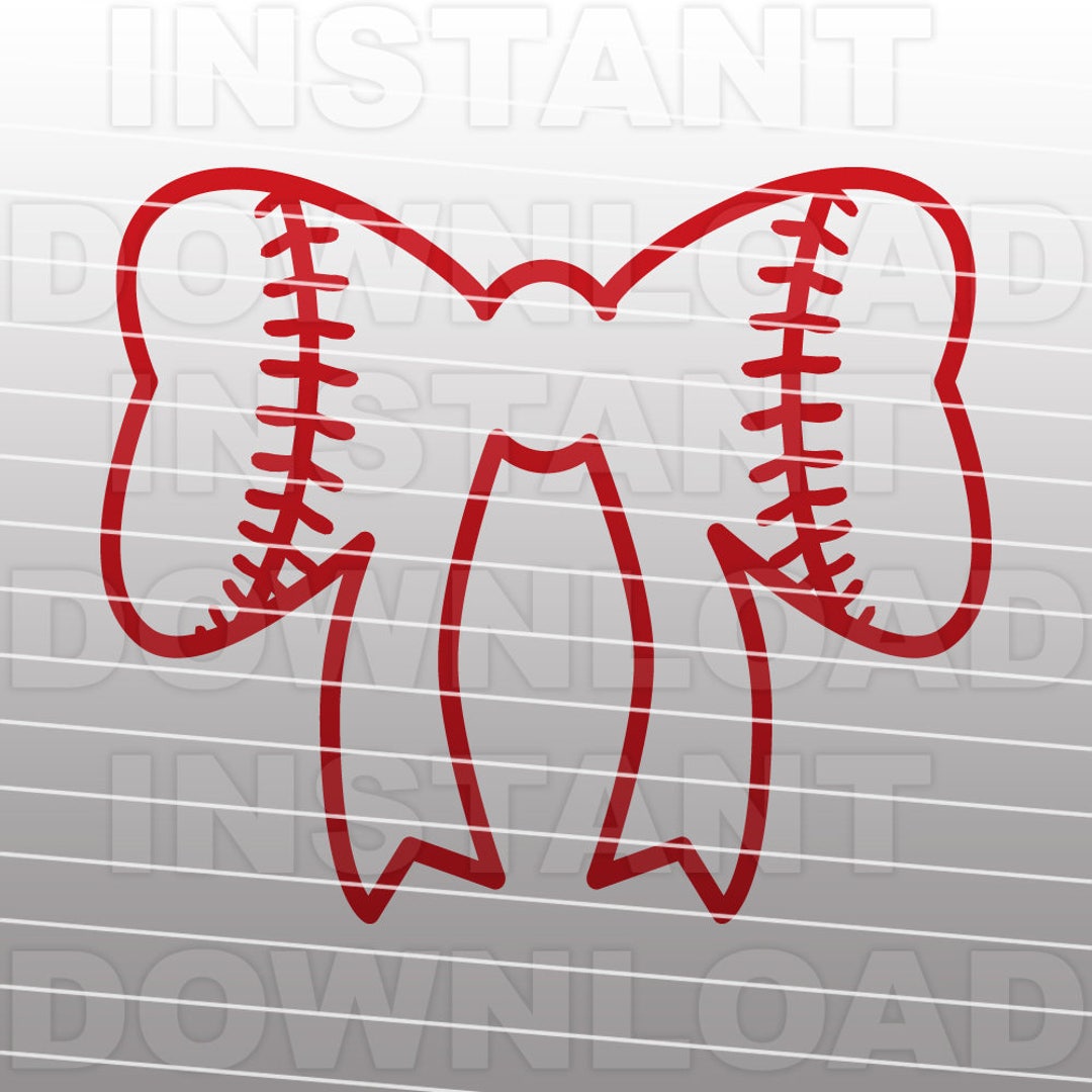 Baseball Bow SVG File Baseball SVG File Vector Art Etsy Australia
