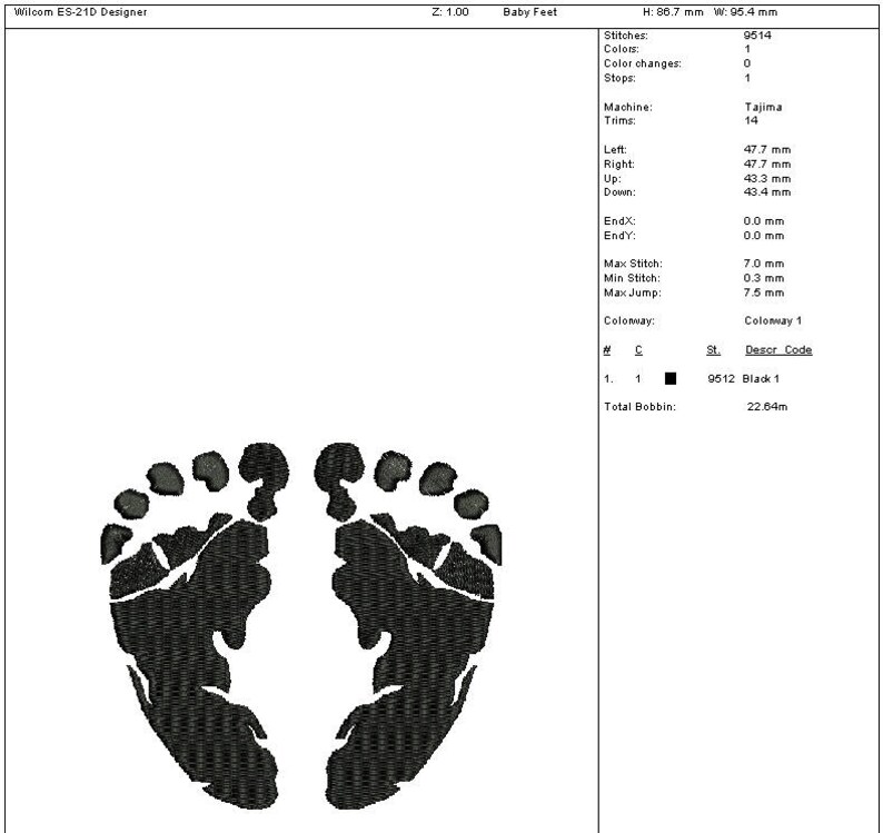 Baby Newborn Feet Footprint Pregnancy Machine Embroidery Etsy