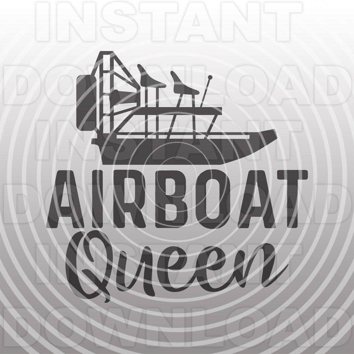 Airboat SVG File,funny Airboat Queen SVG -vector Clipart Commercial ...