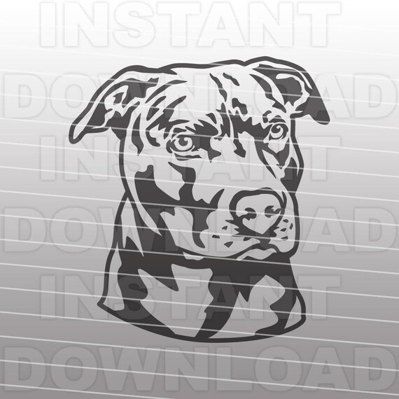 Pit Bull SVG File,Rescue Dog SVG File-Vector Clip Art for Commercial & Personal Use-Cricut,Cameo,Silhouette,Vinyl,Decal,Heat Transfer