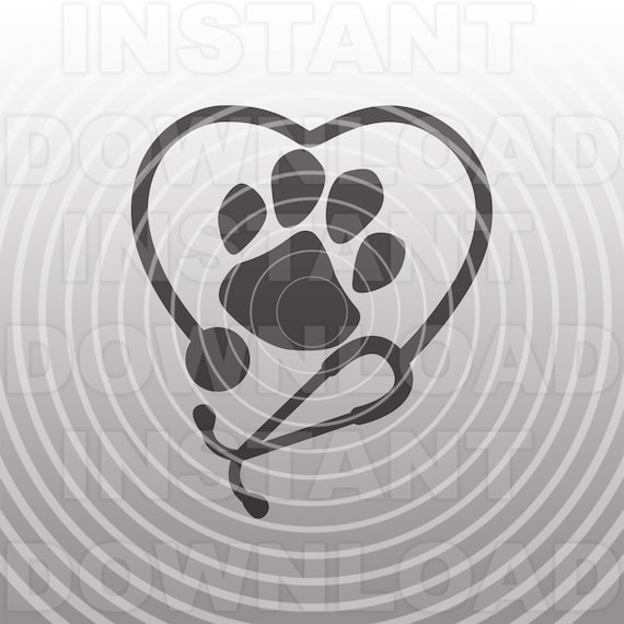 Download Vet Tech Svg Fileveterinary Technician Paw Print Stethoscope Etsy